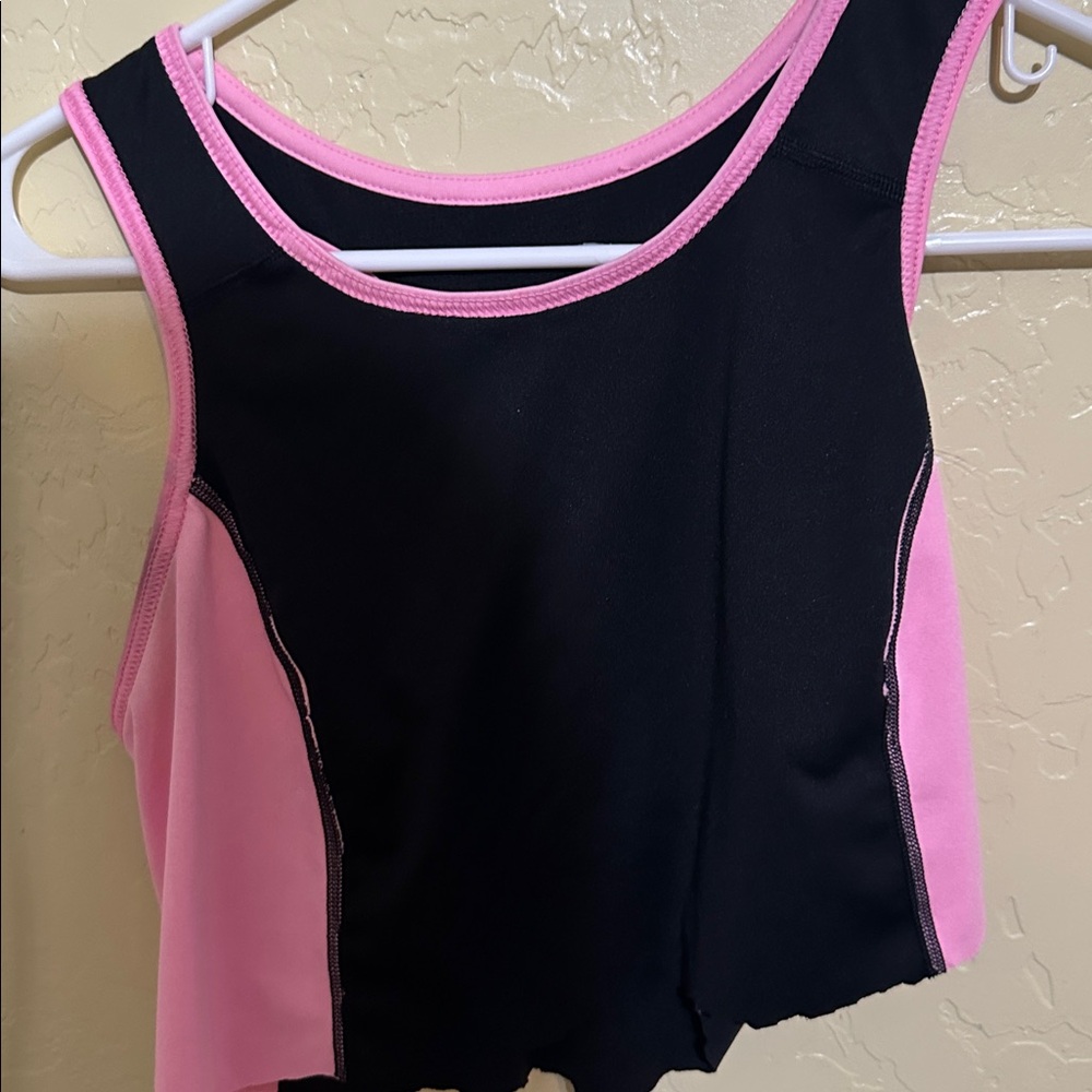 Black and Pink Sleeveless Top